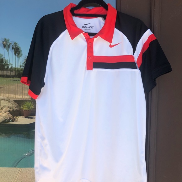 Nike Drifit John Mcenroe Tennis Polo L 